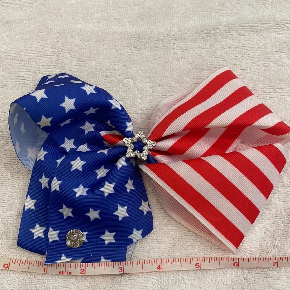 JO JO STARS AND STRIPES LARGE BOW NWOT